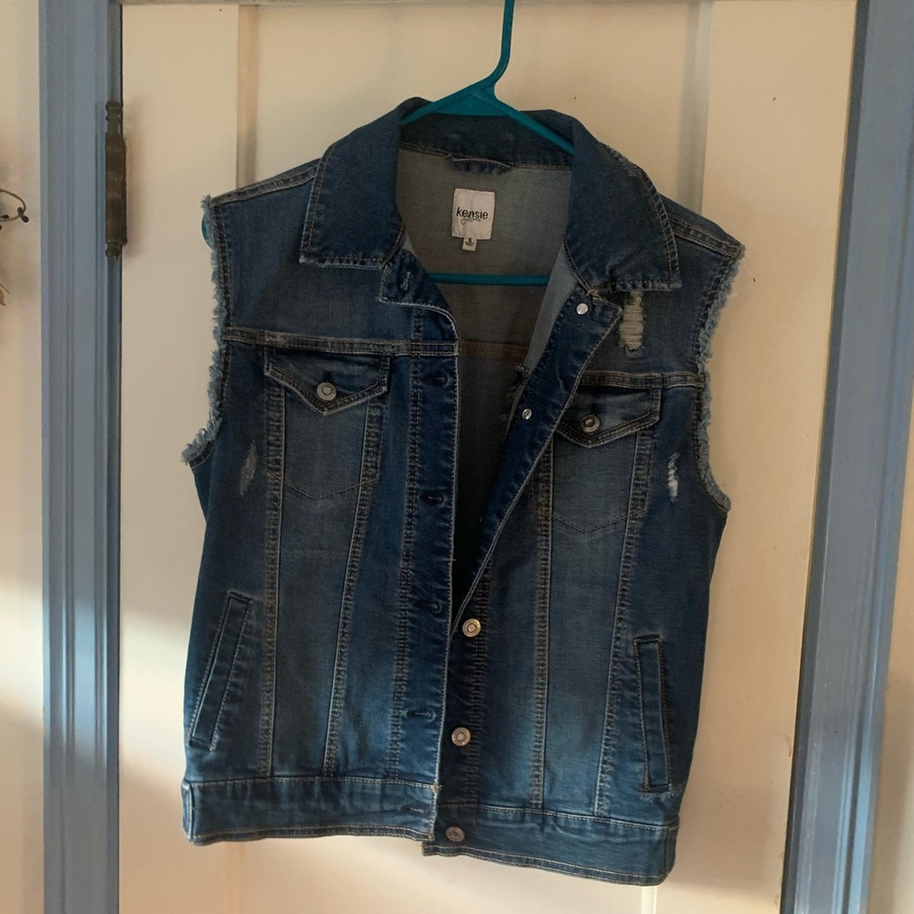Kenzie Denim distressed vest